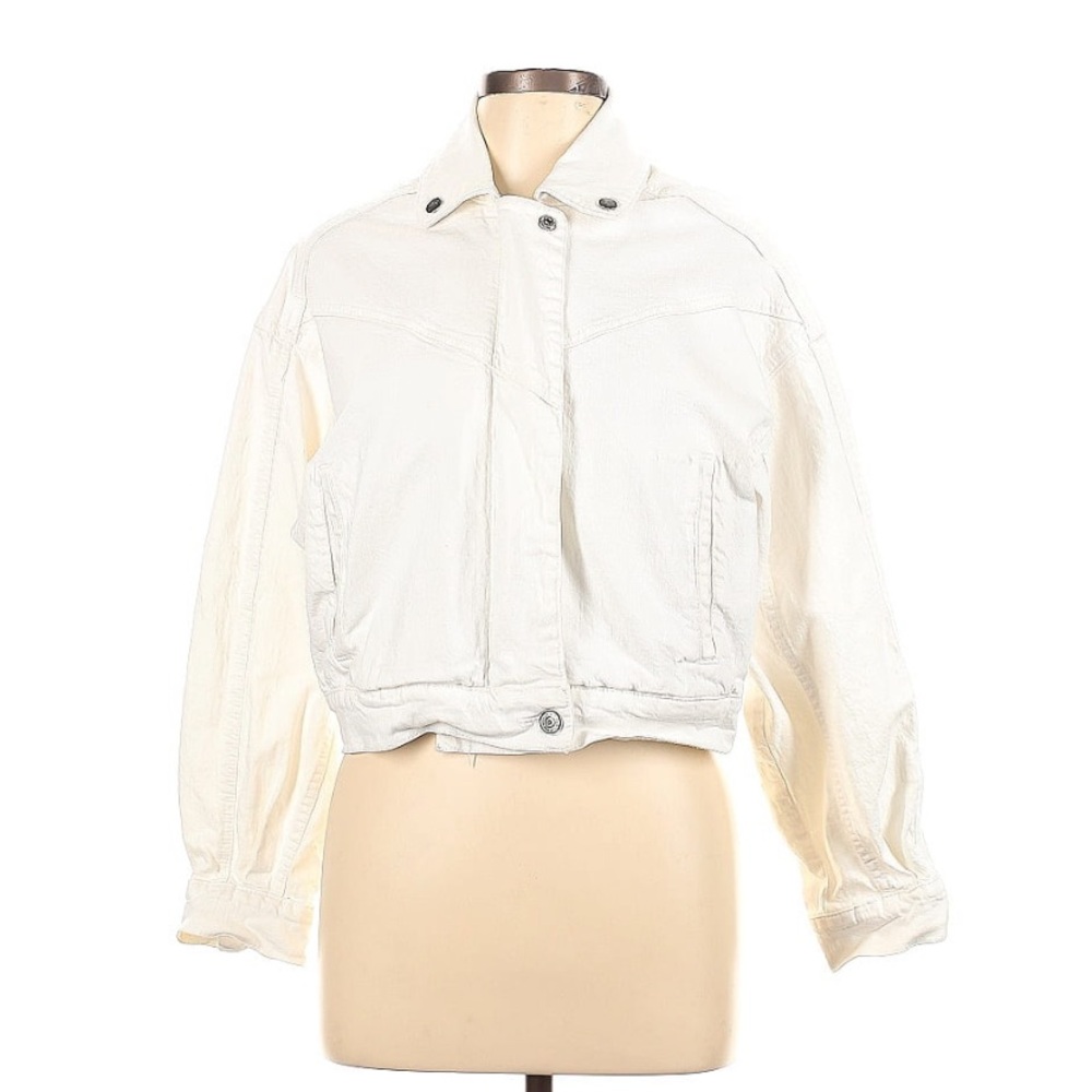 Abercrombie white bomber jacket
